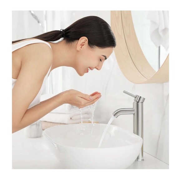 VOTON Bathroom Sink Faucet Chrome Tall Bath Faucet Single Handle One Hole - Picture 8 of 16